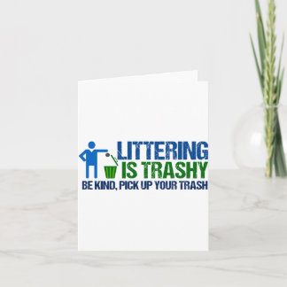 Lustiger Naturschützer Wegwerfen ist Mülliger Wort Karte