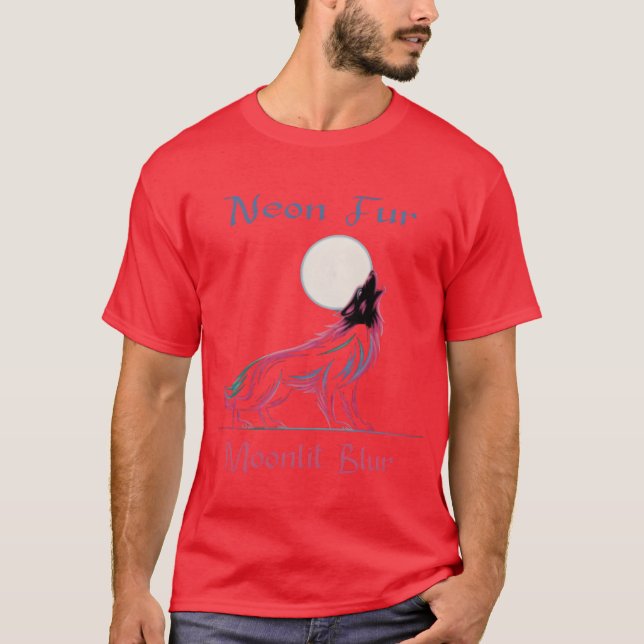 Lustiger Neon-Werwolf T-Shirt (Vorderseite)