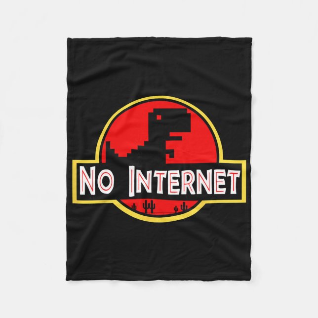 Lustiger nerdiger Kein-Internet-Dinosaurier Inform Fleecedecke (Vorderseite)