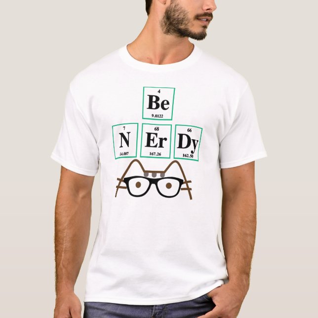 Lustiger Nerdy Katzen-T - Shirt (Vorderseite)