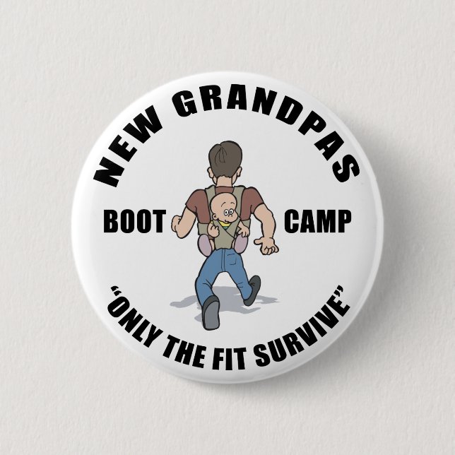 Lustiger neuer Großvater Boot Camp Button (Vorderseite)
