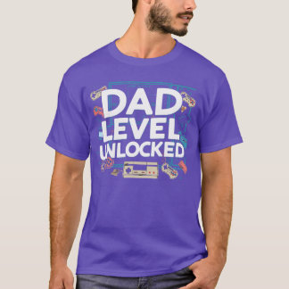 Lustiger neuer Vater-Level freigeschaltet Gaming V T-Shirt