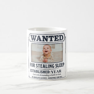 Lustiger Neugeborener "Schlafräuber etabliert" Kaffeetasse