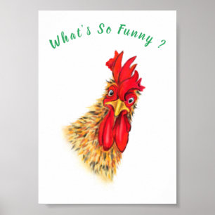 Lustiger Neugieriger Hahn Poster Spaß - Ihr Text