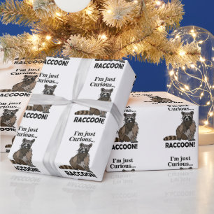Lustiger neugieriger Waschbär Geschenkpapier