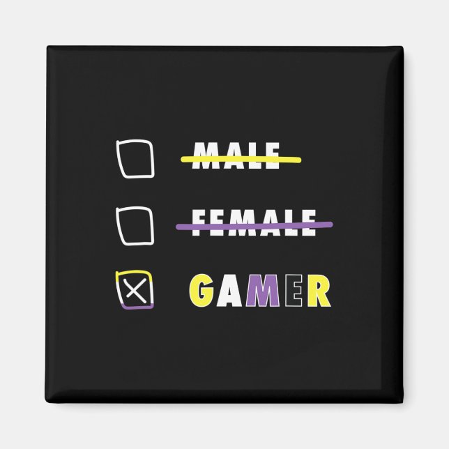 Lustiger nichtbinärer Gamer-Männer En  Magnet (Vorne)