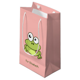 Lustiger niedlicher Frosch-Cartoon scherzt Namen Kleine Geschenktüte