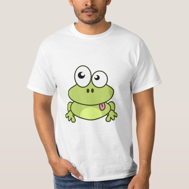 Lustiger niedlicher Frosch-Cartoonmann T-Shirt (Vorderseite)