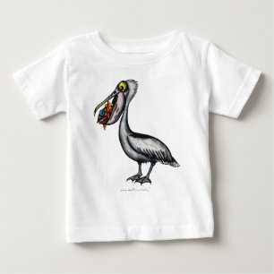 Lustiger niedlicher Pelikan mit verärgertem Baby T-shirt