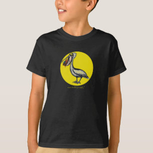 Lustiger niedlicher Pelikan mit verärgertem T-Shirt
