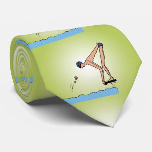 Lustiger niedlicher Schwimmermeister, der Krawatte