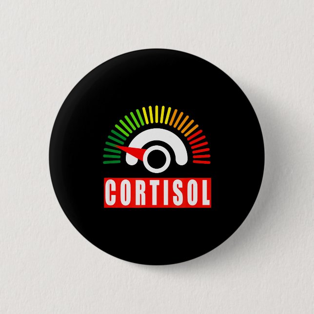 Lustiger niedriger Cortisolspiegel Meme Nebenniere Button (Vorderseite)