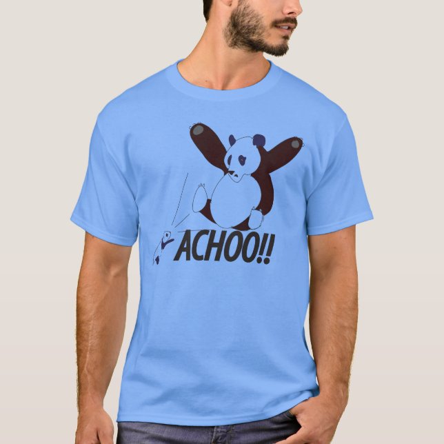 Lustiger niesender Panda T-Shirt (Vorderseite)