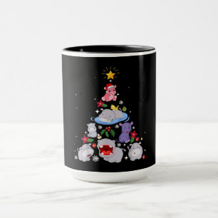 Lustiger Nilpferd-Christbaum Xmas-Hippopotamus Tasse