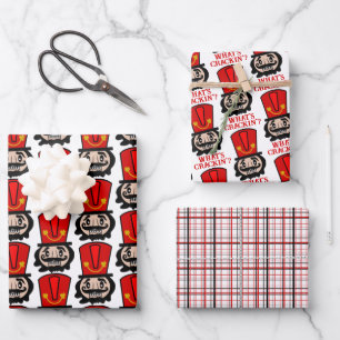 Lustiger Nussknacker Weihnachten Geschenkpapier Set