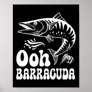 Lustiger Ohh-Barrakuda-Angler für Rockmusikliebhab Poster