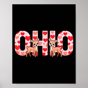 Lustiger Ohio-Hirsch Mittlerer Westen Party O-h-i- Poster
