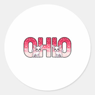 Lustiger Ohio-Hirsch Mittlerer Westen Party O-h-i- Runder Aufkleber
