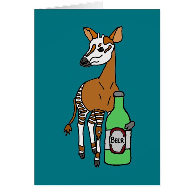 Lustiger Okapi-trinkende Bier-Kunst (Vorne)