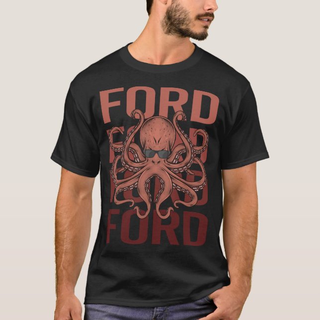 Lustiger Oktopus - Ford Name T-Shirt (Vorderseite)