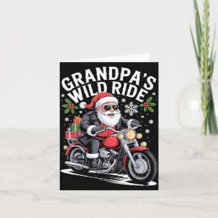 Lustiger Opa fährt mit dem Motorrad zu Weihnachten Karte