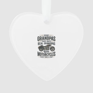 Lustiger Opa Motorrad Nickerchen Vintage Vektor De Ornament