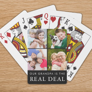 Lustiger Opa sagt Enkelkinder Fotocollage Spielkarten