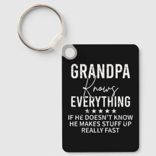 Lustiger Opa weiß alles Vintage-Geschenk Schlüsselanhänger