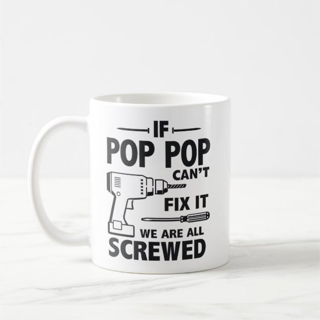 Lustiger Opa Wenn Opa es nicht reparieren kann Kaffeetasse (Links)