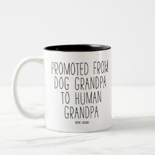 Lustiger Opa zum Menschen befördert Zweifarbige Tasse