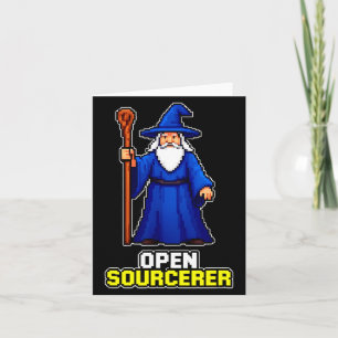 Lustiger Open-Sourcerer-Zauberer sagt sarkastisch Karte