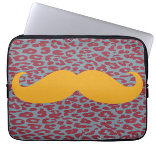 Lustiger orange Schnurrbart Laptopschutzhülle