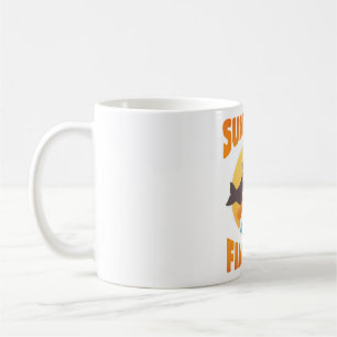 Lustiger Orca Auf Surfboard Sonne Raus Flossen Rau Kaffeetasse
