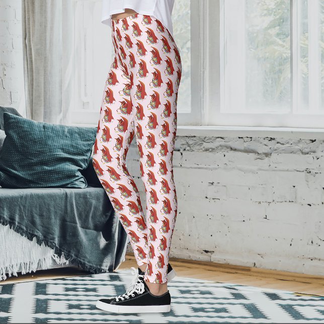 Lustiger Osterdrache Rosa Fantasy-Feiertag Leggings (Von Creator hochgeladen)