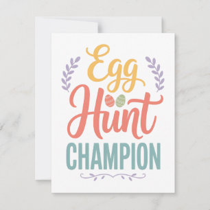 Lustiger Osterei-Jagd-Champion-Osterkarte Feiertagskarte