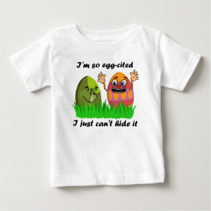 Lustiger Ostereier Eggcited niedlicher Kinderwitz Baby T-shirt