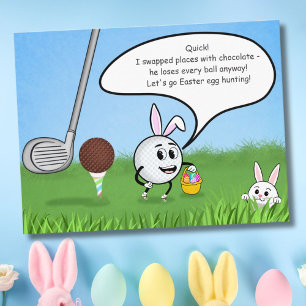 Lustiger Ostergolfball Ostereiersuche Humor Postkarte
