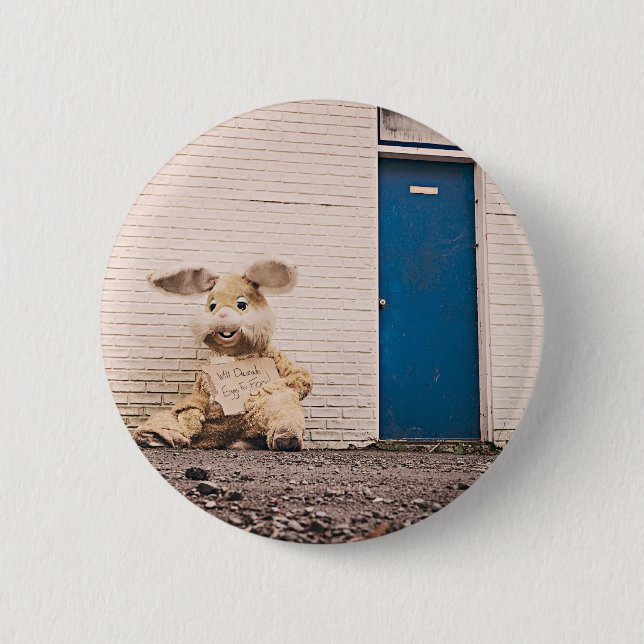 lustiger Osterhase Button (Vorderseite)