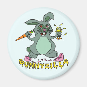 Lustiger Osterhase niedlicher Bunnyzilla Magnet