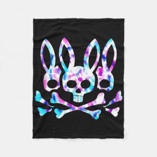 Lustiger Osterhase Retro Tie Dye Hase Totenkopf Kr Fleecedecke