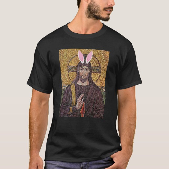 Lustiger Osterhasen-Jesus-T - Shirt (Vorderseite)