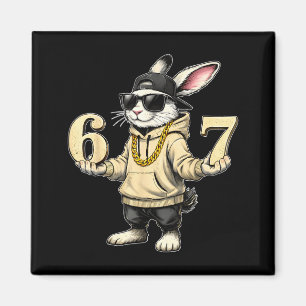 Lustiger Ostertag Hase 6 7 sechs sieben Meme Männe Magnet