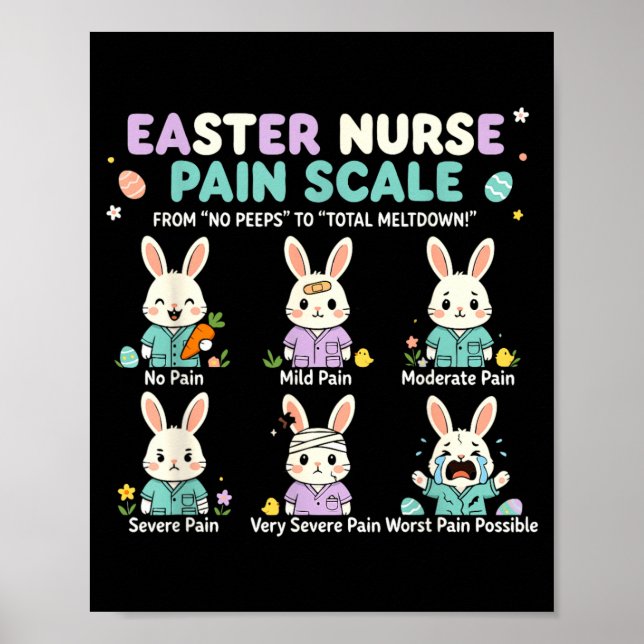 Lustiger Ostertag Krankenschwester Eier Schmerzbew Poster (Vorne)