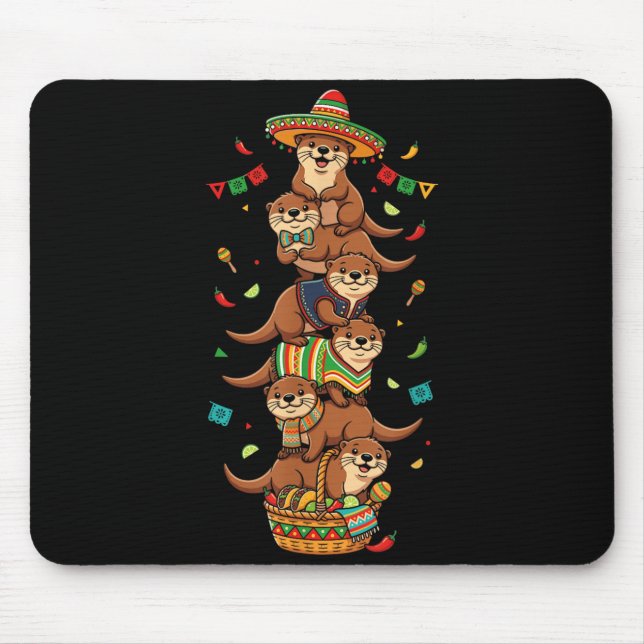 Lustiger Otter Cinco De Mayo Kinder Männer Frauen  Mousepad (Vorne)