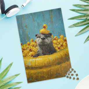 Lustiger Otter Gummiente Pool Puzzle