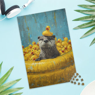 Lustiger Otter Gummiente Pool Puzzle