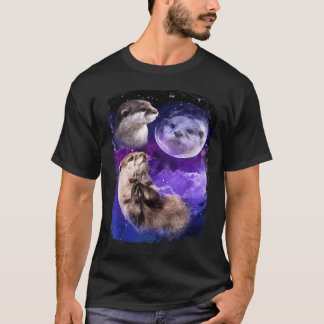 Lustiger Otter-Liebhaber Mond 3 Süße Otter Tiere M T-Shirt