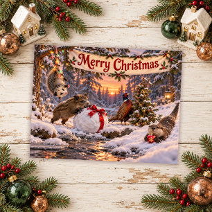 Lustiger Otter Opossum Wald Weihnachten