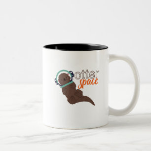 Lustiger Otter-Raum-TierCartoon und Spaß Zweifarbige Tasse