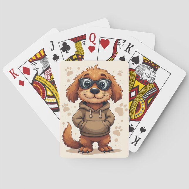 Lustiger Otterhound Kawaii Hund Spielkarten (Rückseite)